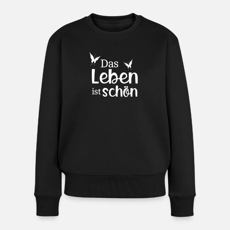 Leben - Frauen Premium Bio Pullover - Schwarz