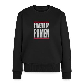Powered by Ramen - Frauen Premium Bio Pullover - Schwarz - Vorne - Julia (174cm)