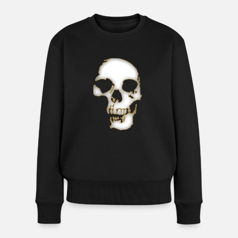 Skull - Frauen Premium Bio Pullover - Schwarz