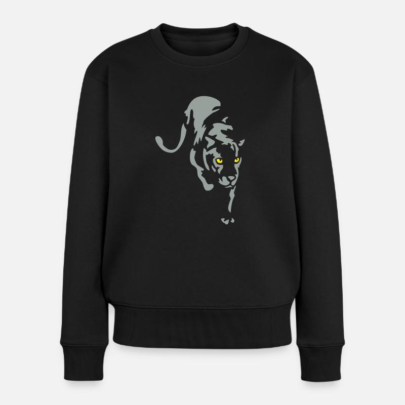 Panther - Frauen Premium Bio Pullover - Schwarz