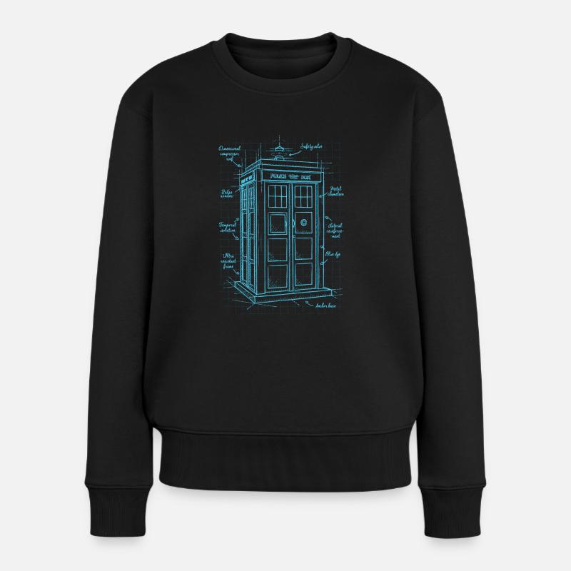 Time machine plan - Pull Premium bio Femme - noir