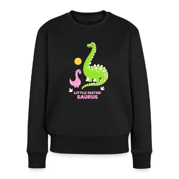 Petite sœur Saurus - Pull Premium bio Femme - noir - Devant - Julia (174cm)