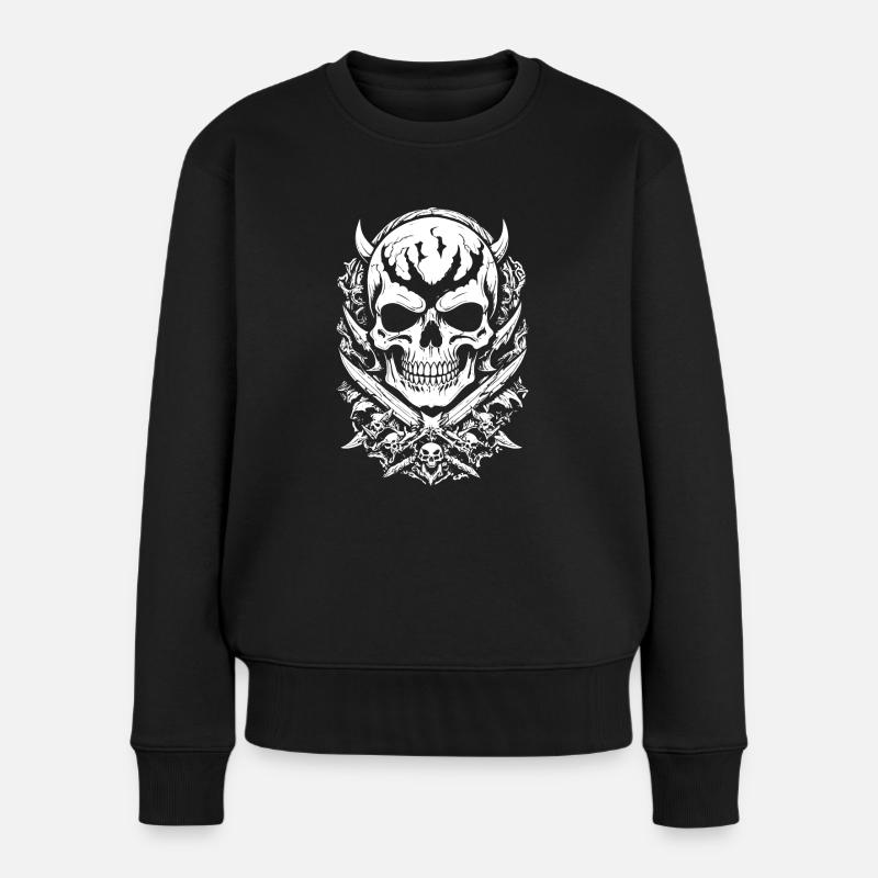 Crâne - Pull Premium bio Femme - noir