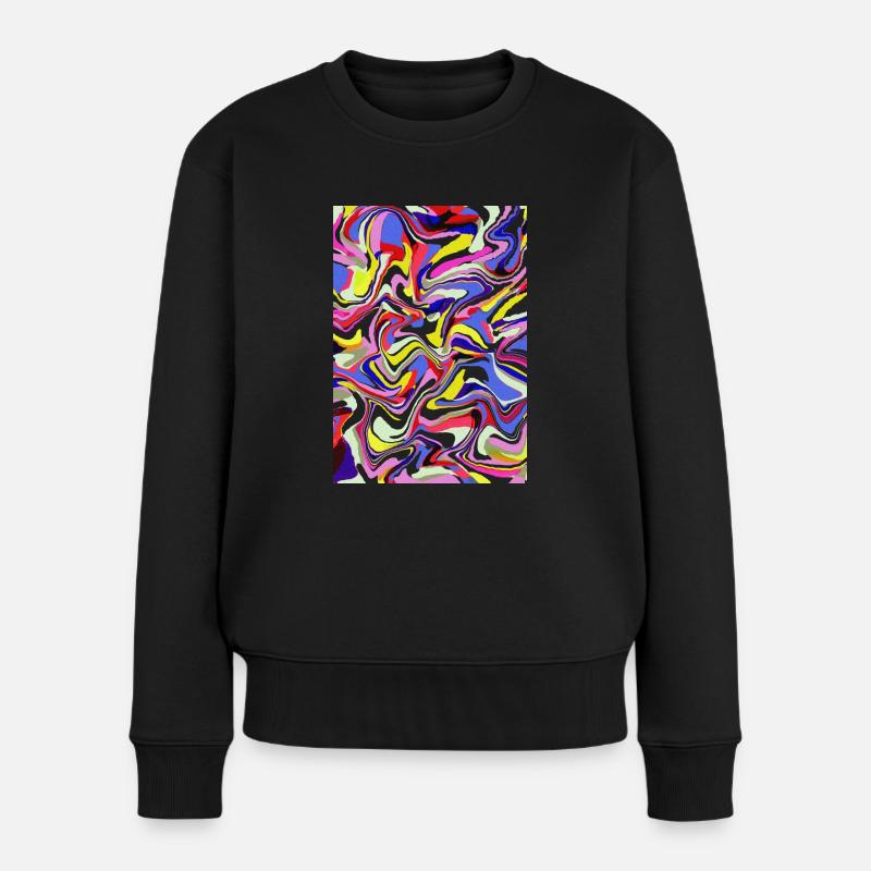 Abstract colorful pattern liquid - Women's Premium Organic Jumper - black