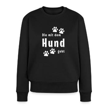 Who goes with the dog - Women's Premium Organic Jumper - black - Front - Julia (174cm)