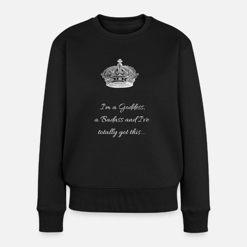 Je suis une déesse badass - Pull Premium bio Femme - noir