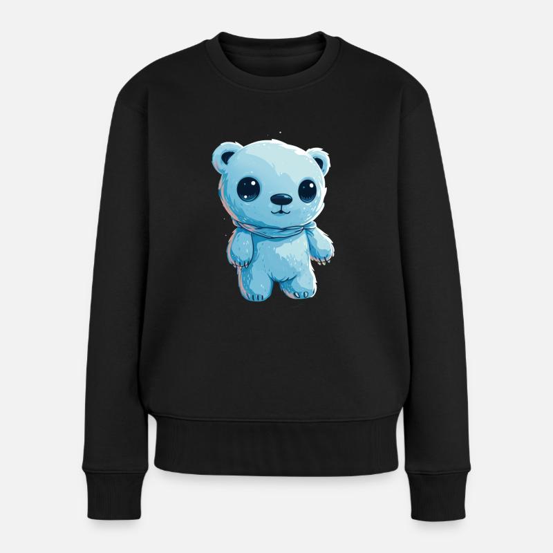 Mignon petit ours en peluche - Pull Premium bio Femme - noir