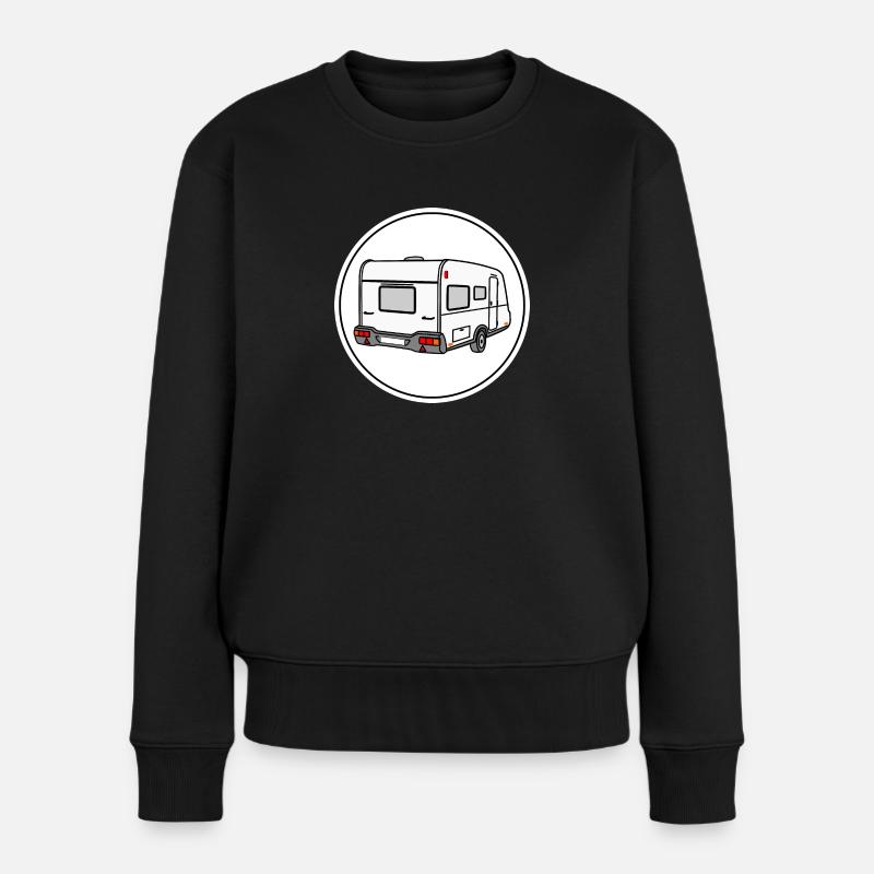 Caravane avec logo rond blanc - Pull Premium bio Femme - noir