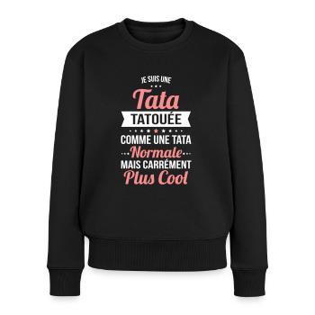 Tata tatouée comme une tata normale plus cool - Pull Premium bio Femme - noir - Devant - Julia (174cm)