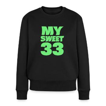 Sweet 33 - Frauen Premium Bio Pullover - Schwarz - Vorne - Julia (174cm)