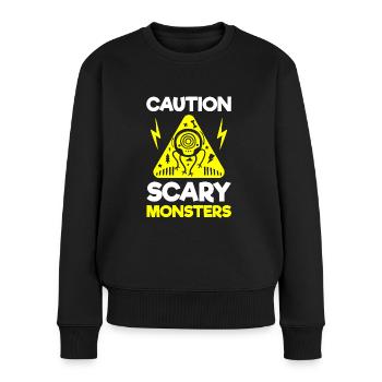 Monster Niedlich Bunt Bruder - Frauen Premium Bio Pullover - Schwarz - Vorne - Julia (174cm)