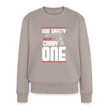 Waffen Munition Waffenbesitzer Freiheit - Frauen Premium Bio Pullover - Taupe - Vorne - Julia (174cm)