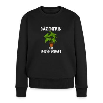 Gärtnerin Leidenschaft für Gärtner Frauen Garten - Frauen Premium Bio Pullover - Schwarz - Vorne - Julia (174cm)