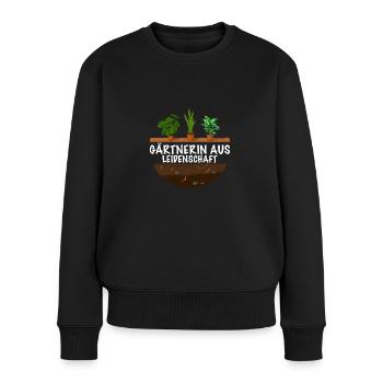 Gärtnerin Leidenschaft für Gärtner Frauen Garten - Frauen Premium Bio Pullover - Schwarz - Vorne - Julia (174cm)