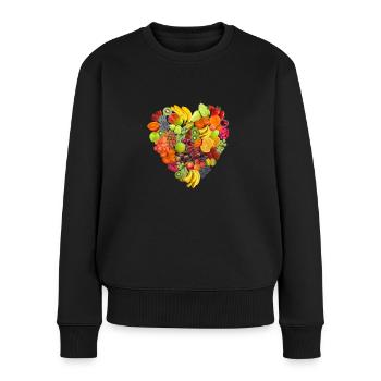 Coeur de fruits - Pull Premium bio Femme - noir - Devant - Julia (174cm)