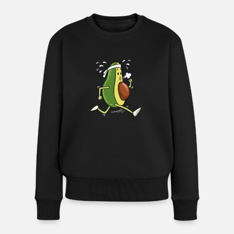 Avocado Laufen Geschenk - Frauen Premium Bio Pullover - Schwarz