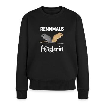 Rennmaus-Flüsterin - Frauen Premium Bio Pullover - Schwarz - Vorne - Julia (174cm)