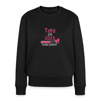 Tata en 2023 Cadeau Future Tata - Pull Premium bio Femme - noir - Devant - Julia (174cm)