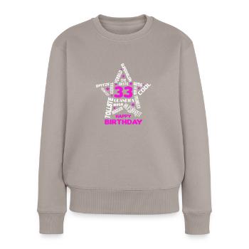 Geburtstag Frau 33 Happy Birthday Wife Women Best - Frauen Premium Bio Pullover - Taupe - Vorne - Julia (174cm)