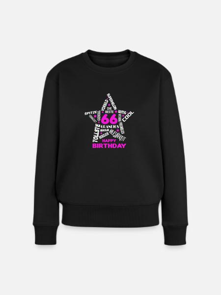 Geburtstag Frau 66 Happy Birthday Wife Women Best - Frauen Premium Bio Pullover - Schwarz