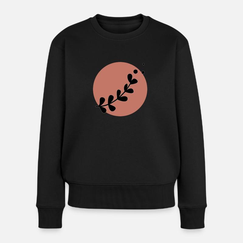 Minimal Planze Sommer trendige Farbe - Frauen Premium Bio Pullover - Schwarz