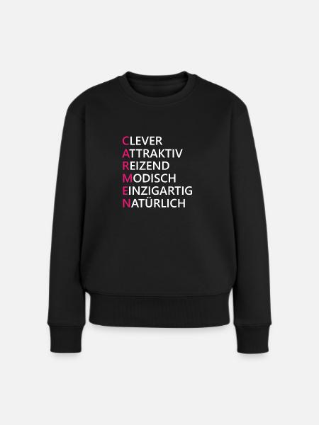 Carmen Name Geschenk - Frauen Premium Bio Pullover - Schwarz