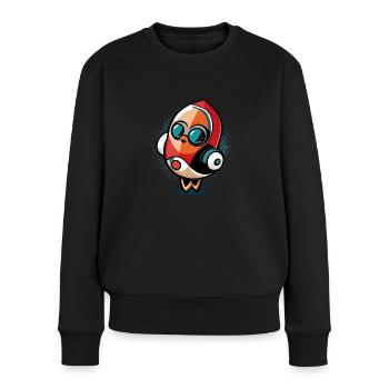 Kleine Cartoon-Rakete - Frauen Premium Bio Pullover - Schwarz - Vorne - Julia (174cm)