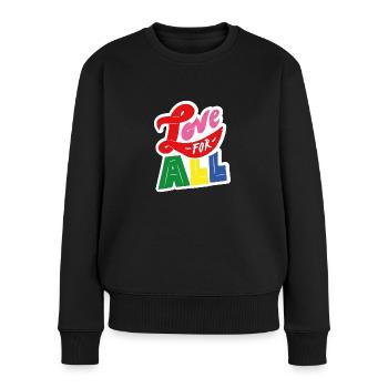 Love for all - white - Women's Premium Organic Jumper - black - Front - Julia (174cm)