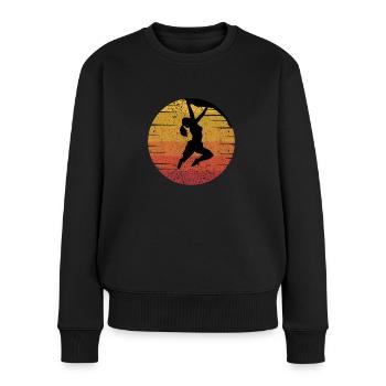 Climbing Bouldering Women Climbing Retro Rock Face - Women's Premium Organic Jumper - black - Front - Julia (174cm)