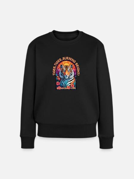 Tiger, Tiger, Burning Bright! - Women's Premium Organic Jumper - black
