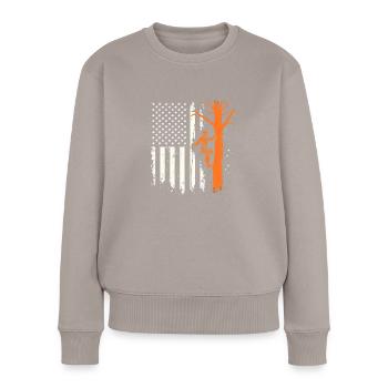 Drapeau Arboriculteur - Cadeau Unique - Frauen Premium Bio Pullover - Taupe - Vorne - Julia (174cm)