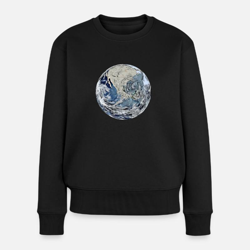 planet erde - Frauen Premium Bio Pullover - Schwarz