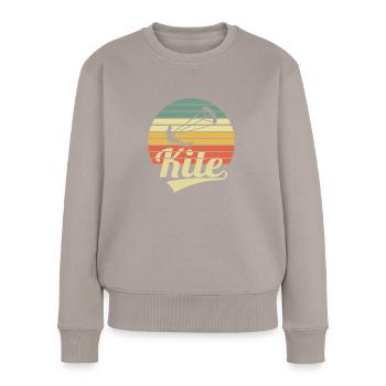 Kite Surfer Vintage Kitesurfing Kitesurfer Kiter - Women's Premium Organic Jumper - taupe - Front - Julia (174cm)