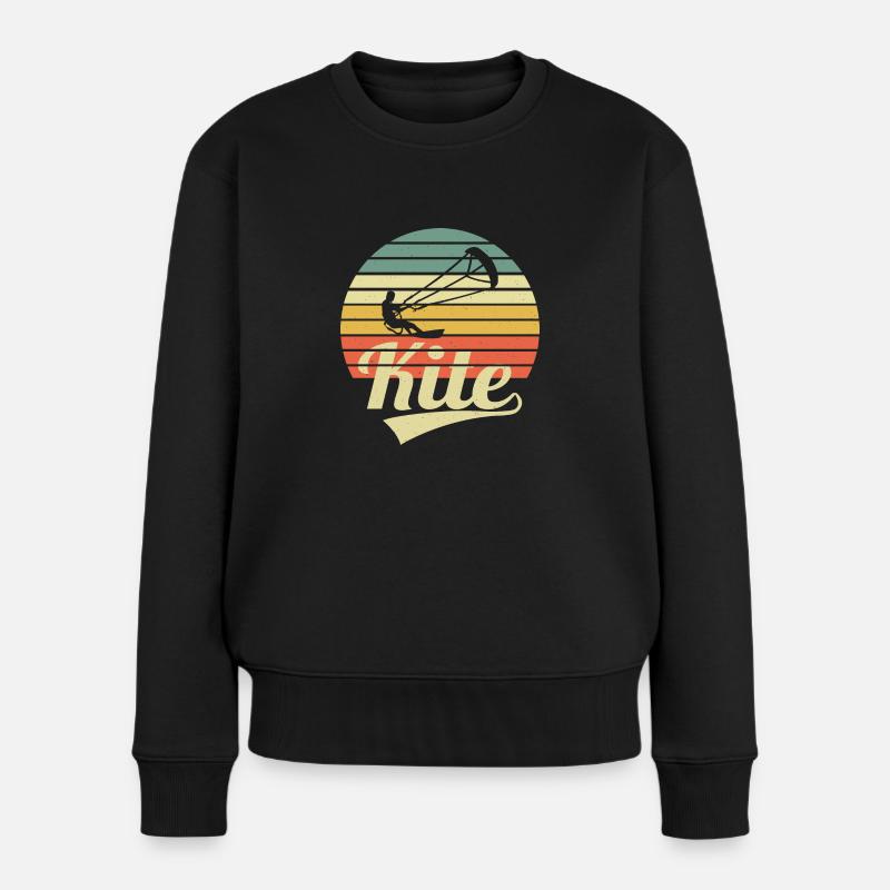 Kite Surfer Vintage Kitesurfing Kitesurfer Kiter - Frauen Premium Bio Pullover - Schwarz