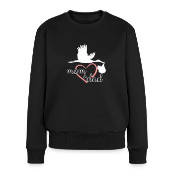 Maman et papa maman et papa parents parents - Pull Premium bio Femme - noir - Devant - Julia (174cm)