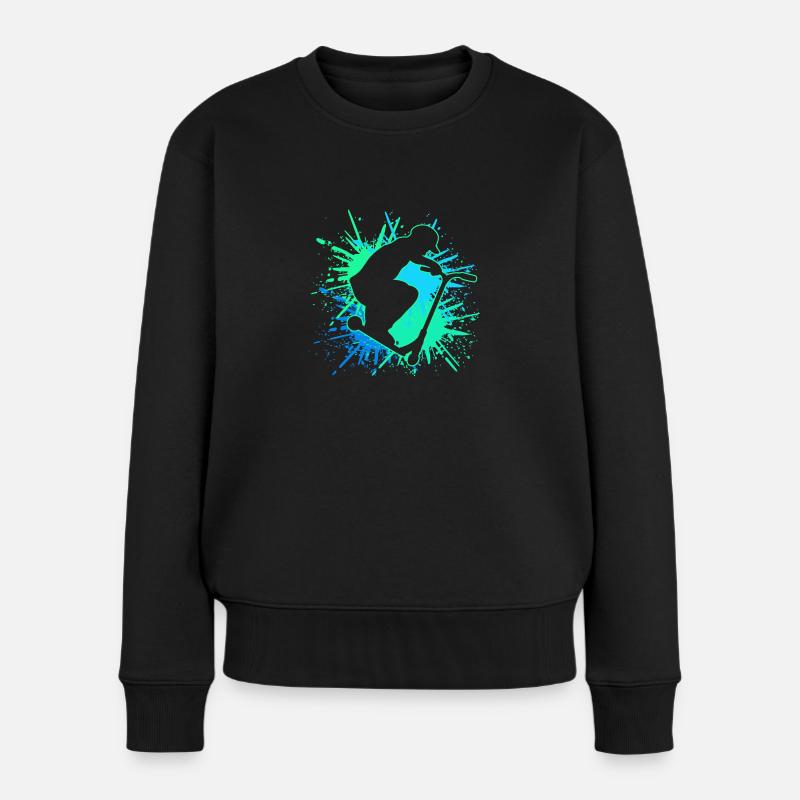 scooter stunt it - Frauen Premium Bio Pullover - Schwarz