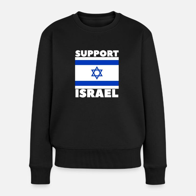 Support Israel - Frauen Premium Bio Pullover - Schwarz
