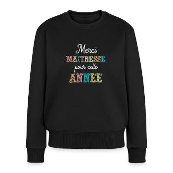 Merci maîtresse pour cette année cadeau fin d'anné - Pull Premium bio Femme - noir - Devant - Julia (174cm)