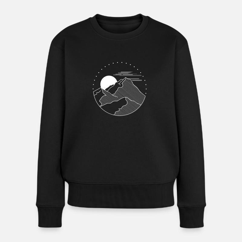 Montagnes de lignes de forme géométriques - Pull Premium bio Femme - noir