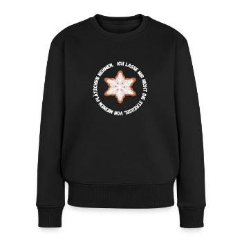 Weihnachten - Spruch - Plätzchen - Frauen Premium Bio Pullover - Schwarz - Vorne - Julia (174cm)