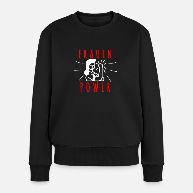 Frauen Power - Frauen Premium Bio Pullover - Schwarz