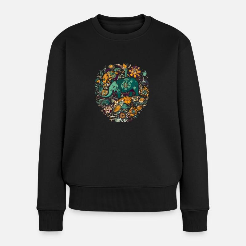 Lou der Tapir - Frauen Premium Bio Pullover - Schwarz