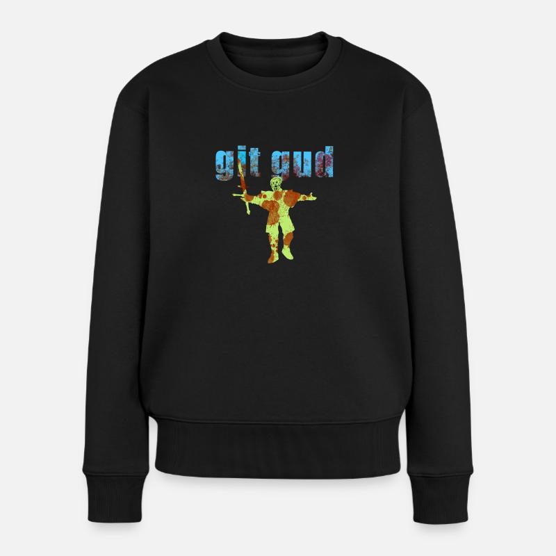 GitGud - Frauen Premium Bio Pullover - Schwarz