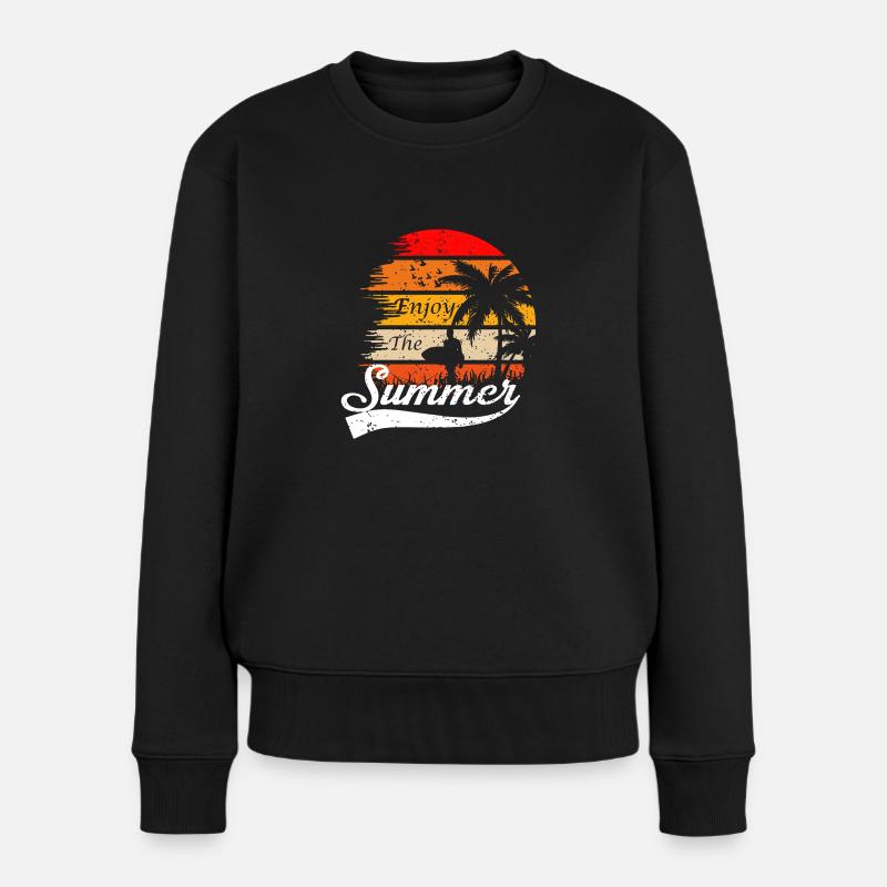 Urlaub Frühsommer Spätsommer Sommerurlaub Meer - Frauen Premium Bio Pullover - Schwarz