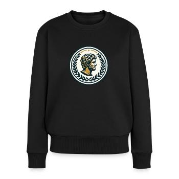 Marcus Aurelius the philosopher - Frauen Premium Bio Pullover - Schwarz - Vorne - Julia (174cm)