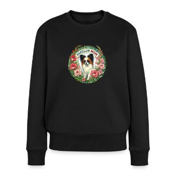 Papillon Mama - Frauen Premium Bio Pullover - Schwarz - Vorne - Julia (174cm)