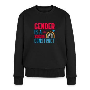 Le genre est une construction sociale - Pull Premium bio Femme - noir - Devant - Julia (174cm)