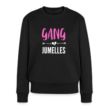 gang de jumelles - Pull Premium bio Femme - noir - Devant - Julia (174cm)
