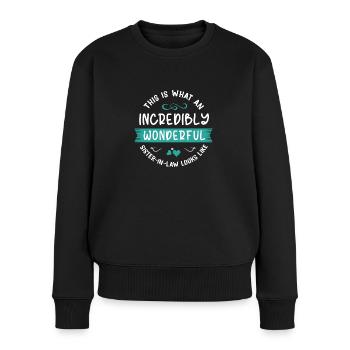 Funny sister-in-law gift saying - Women's Premium Organic Jumper - black - Front - Julia (174cm)