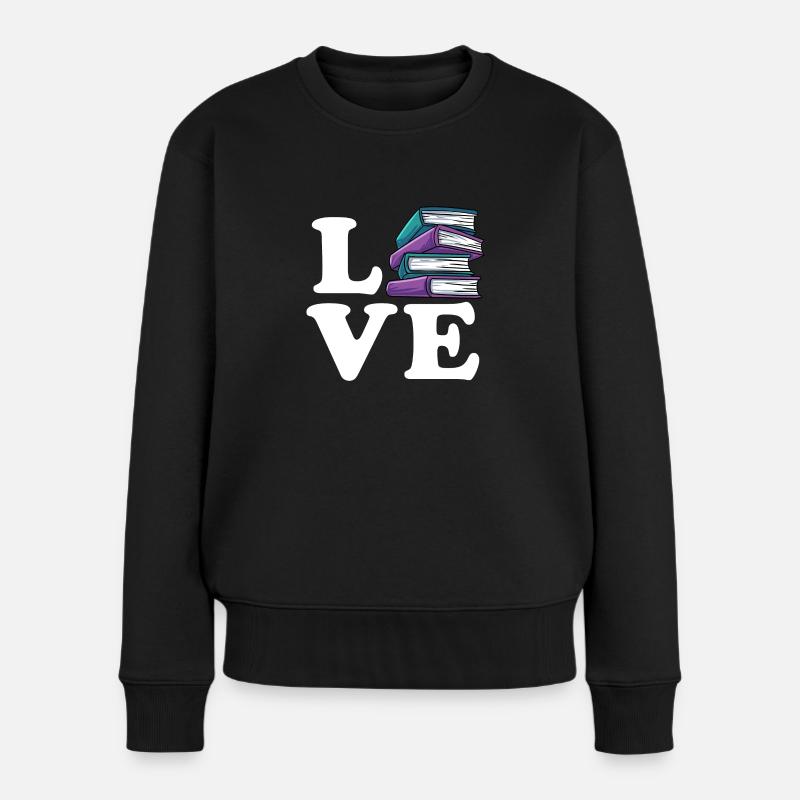Lesen - Frauen Premium Bio Pullover - Schwarz